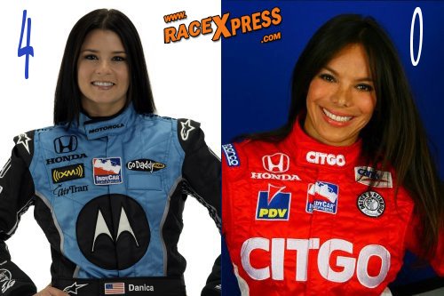 Danica Patrick weer snelste in de battle of the babes
